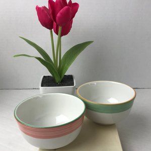 Set of 2 Steelite International Orange and Green Small Bowls
